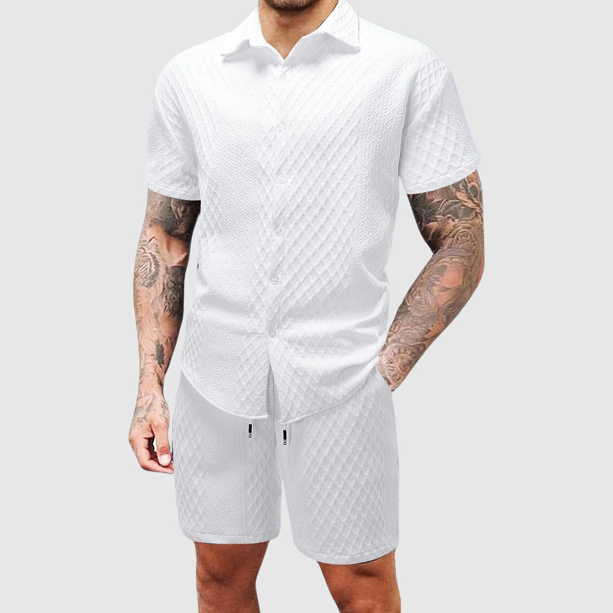 Maldives men's casual matching set in a relaxed cut, view 5