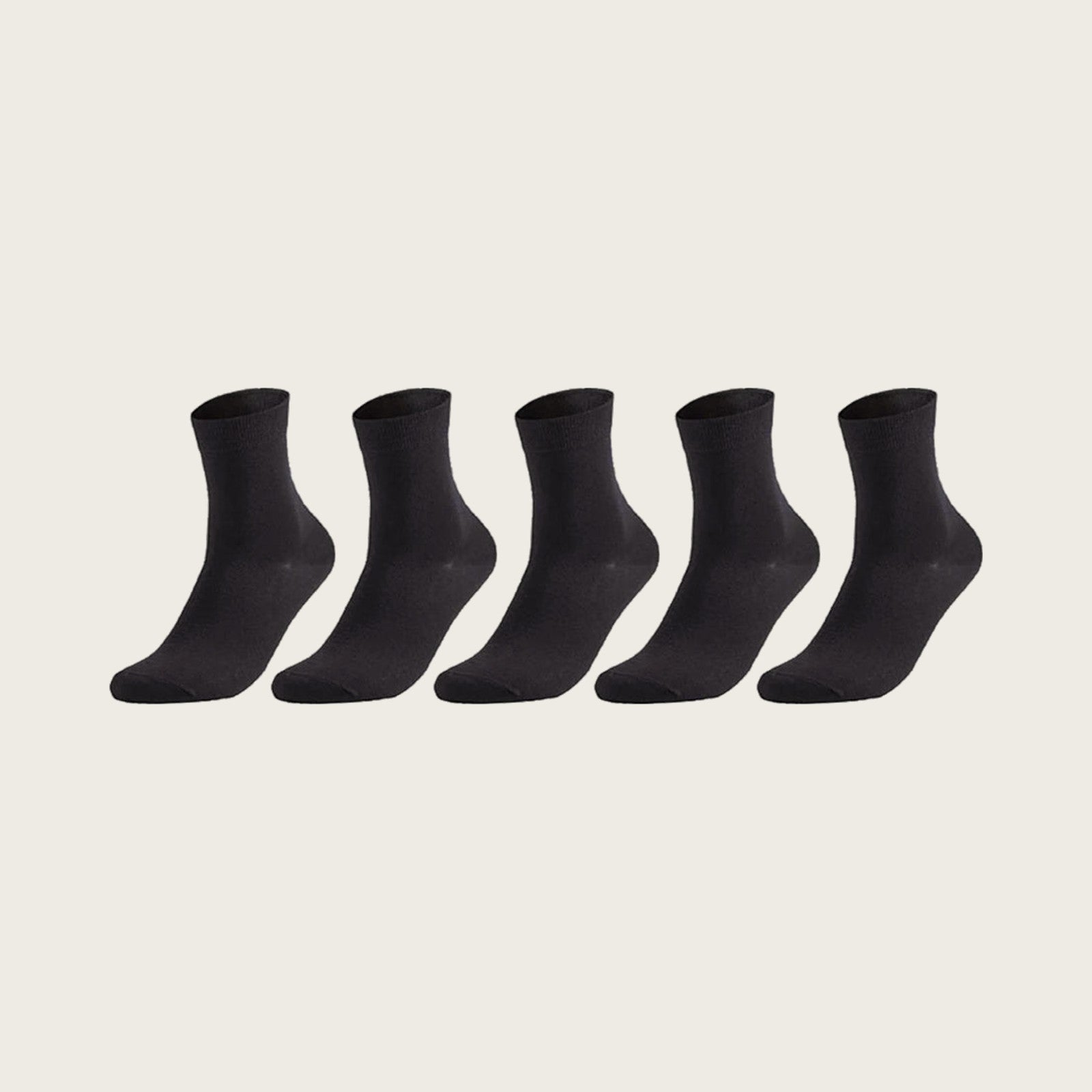 Mario Cotton Dress Socks (5-Pack) in Black