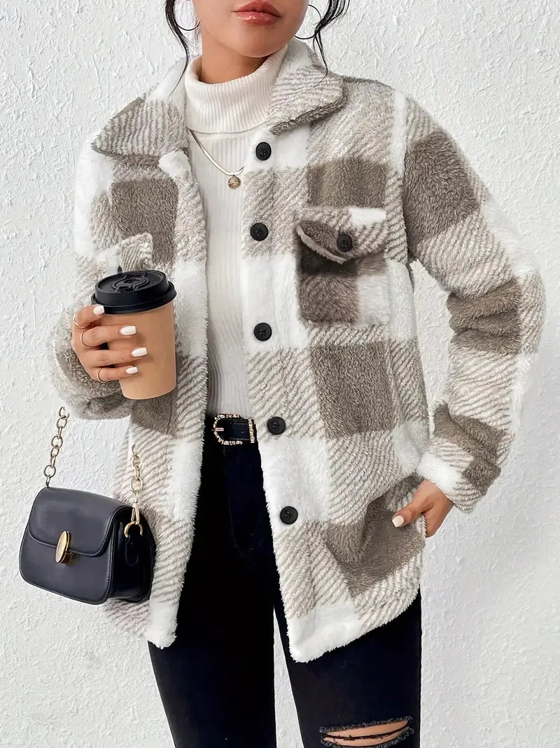 Martin Stylish Plaid Fleece Jacket – women's jackets, view 4