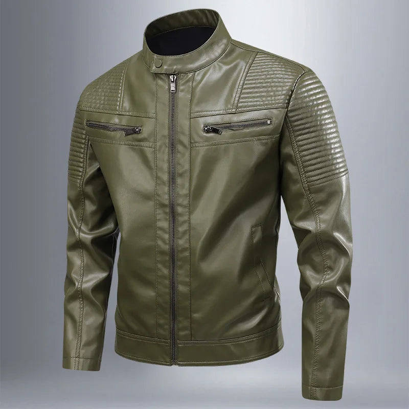 Men's retro leather jacket, view 4