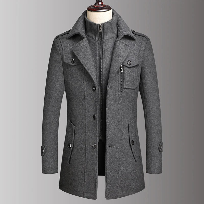 Double men's wool coat, alternate view