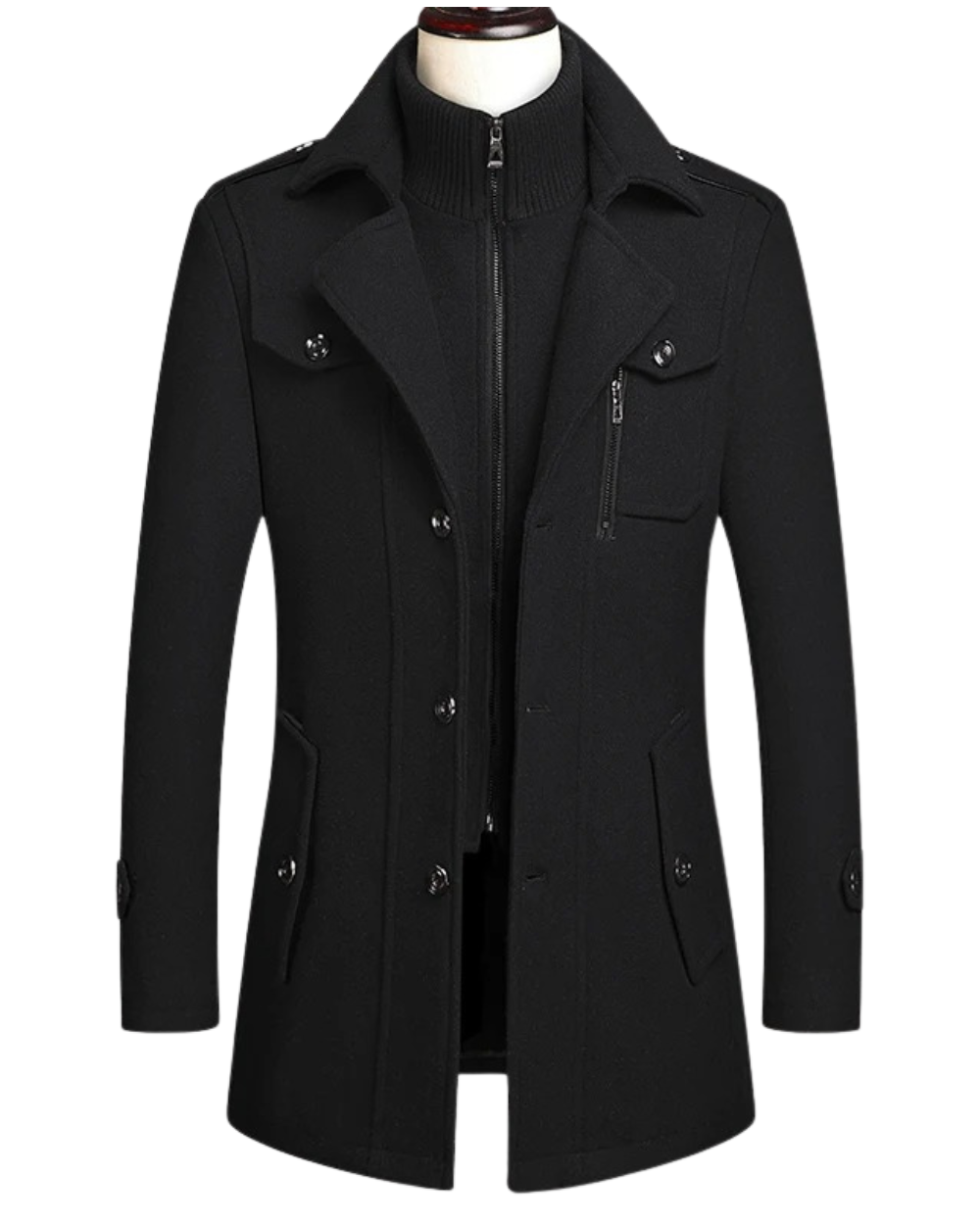 Double men's wool coat, view 4