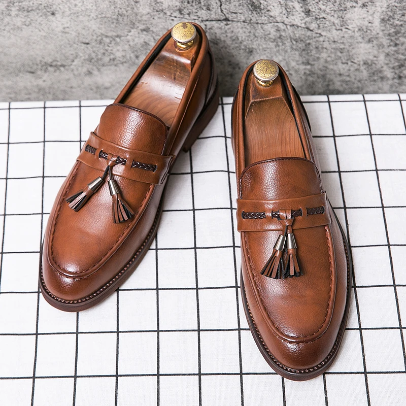 Tassel men's leather loafers, additional view