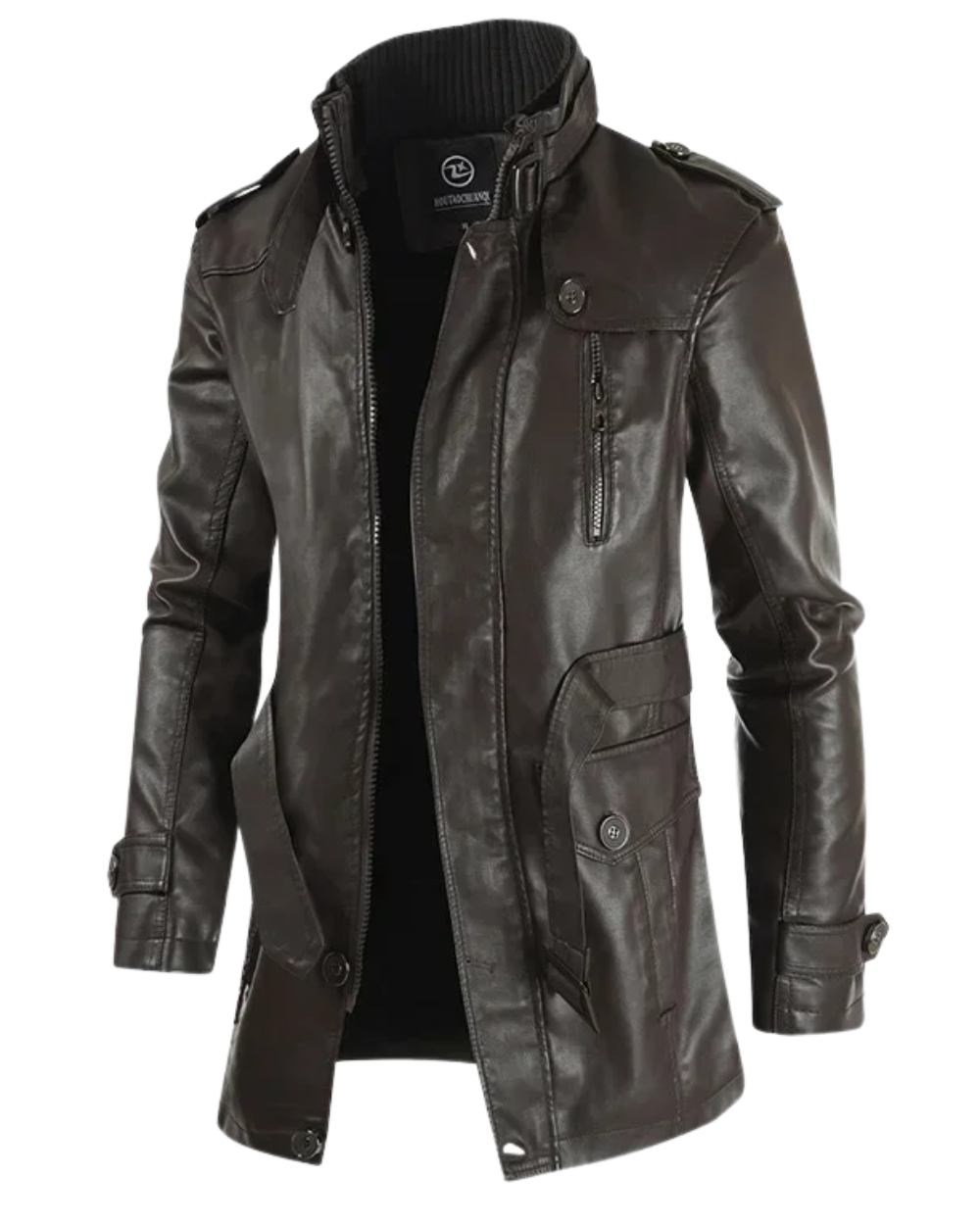 Biker men's elegant leather jacket, additional view