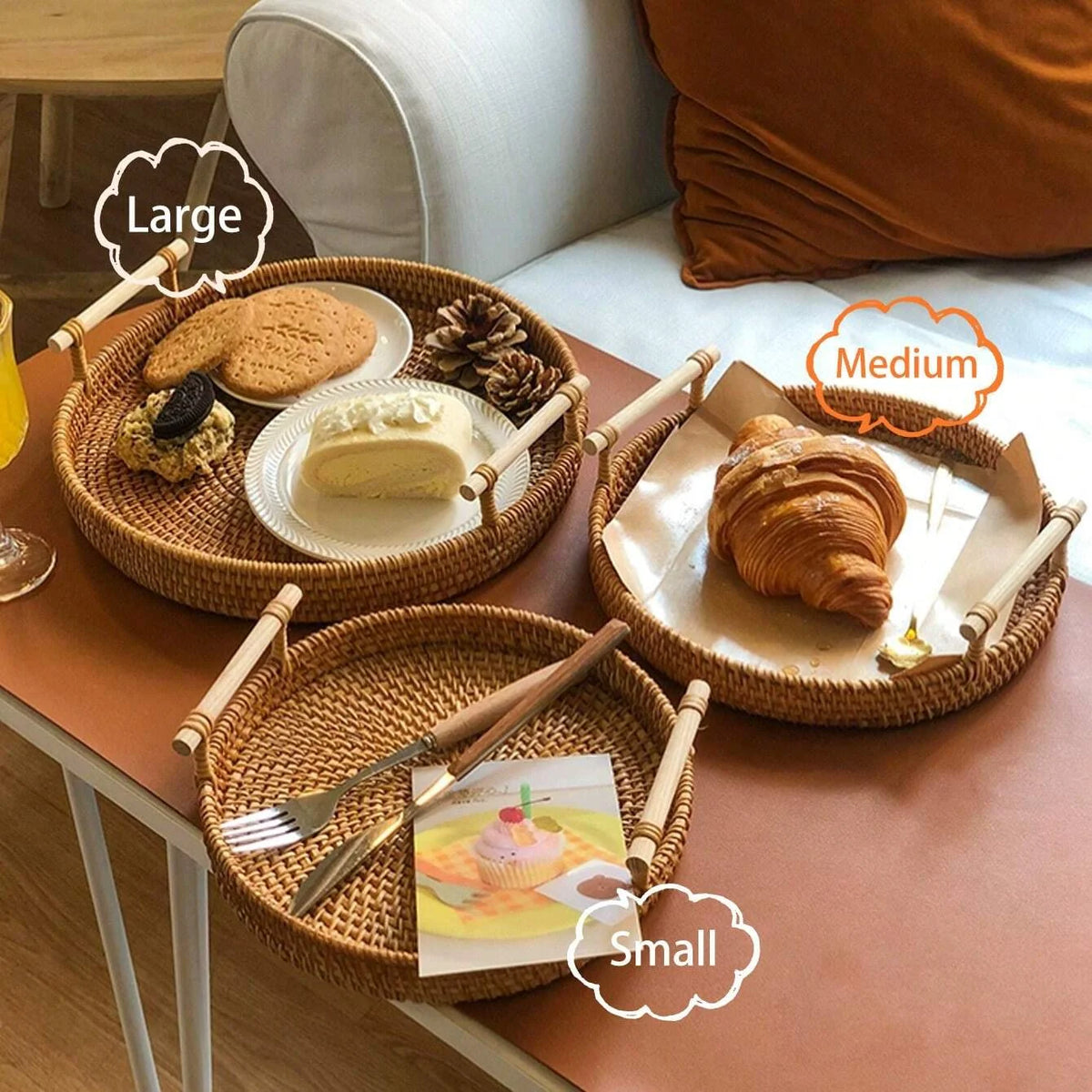 Merenda tray with pastries and coffee