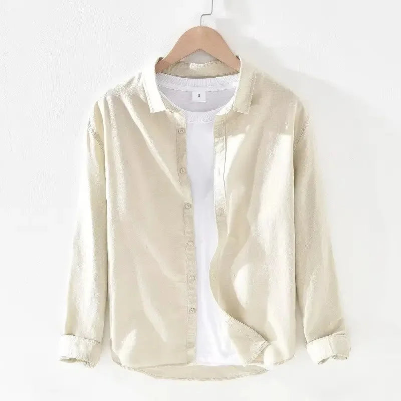 Men's cotton linen shirt, alternate view