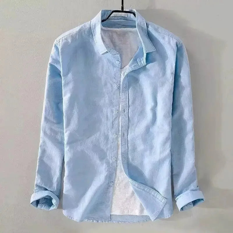 Men's cotton linen shirt, view 5