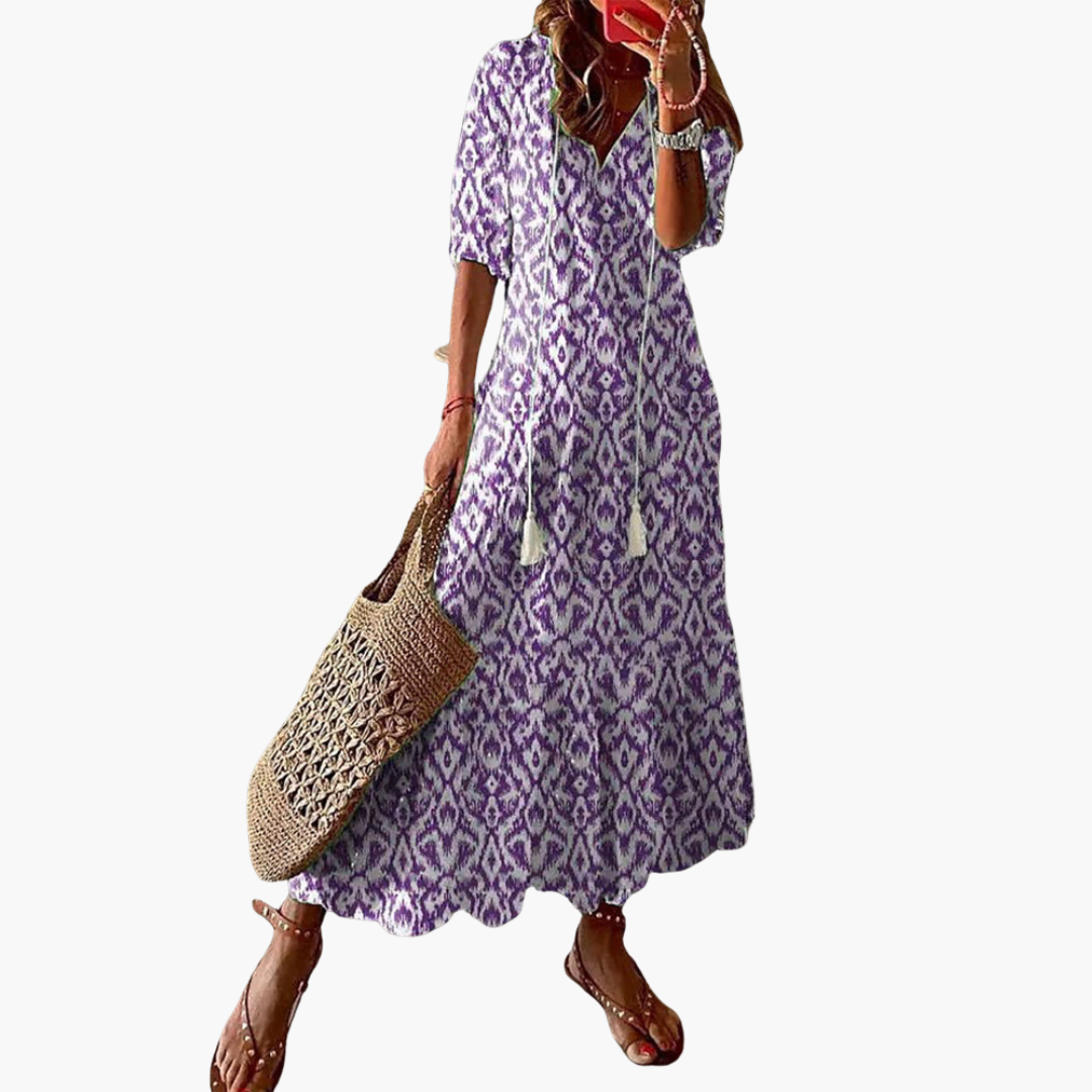 Mia women's vintage v-neck dress, additional view
