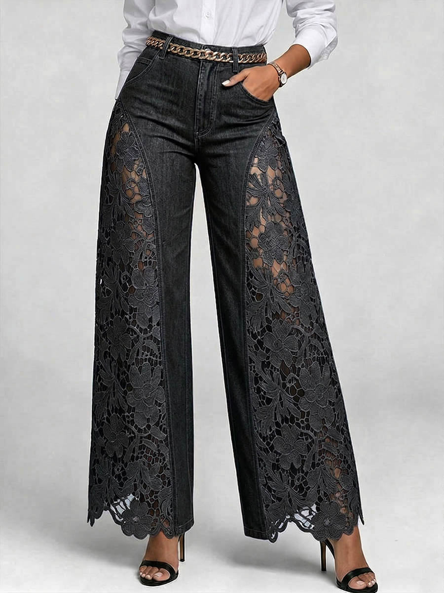 Michaela women's embroidered wide-leg jeans, additional view