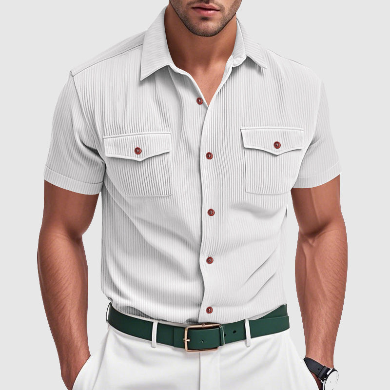 Men's elegant corduroy shirt, additional view