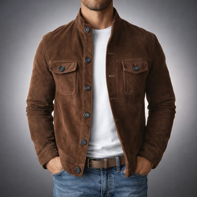 Cristian men's elegant suede jacket, alternate view
