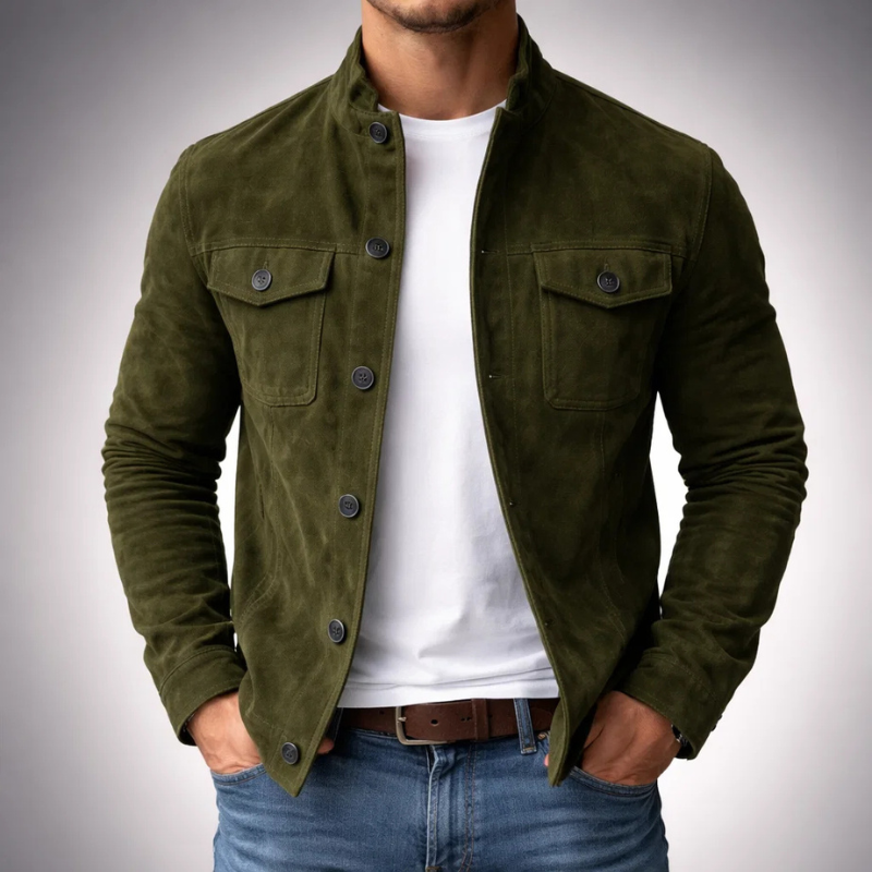 Cristian men's elegant suede jacket, additional view