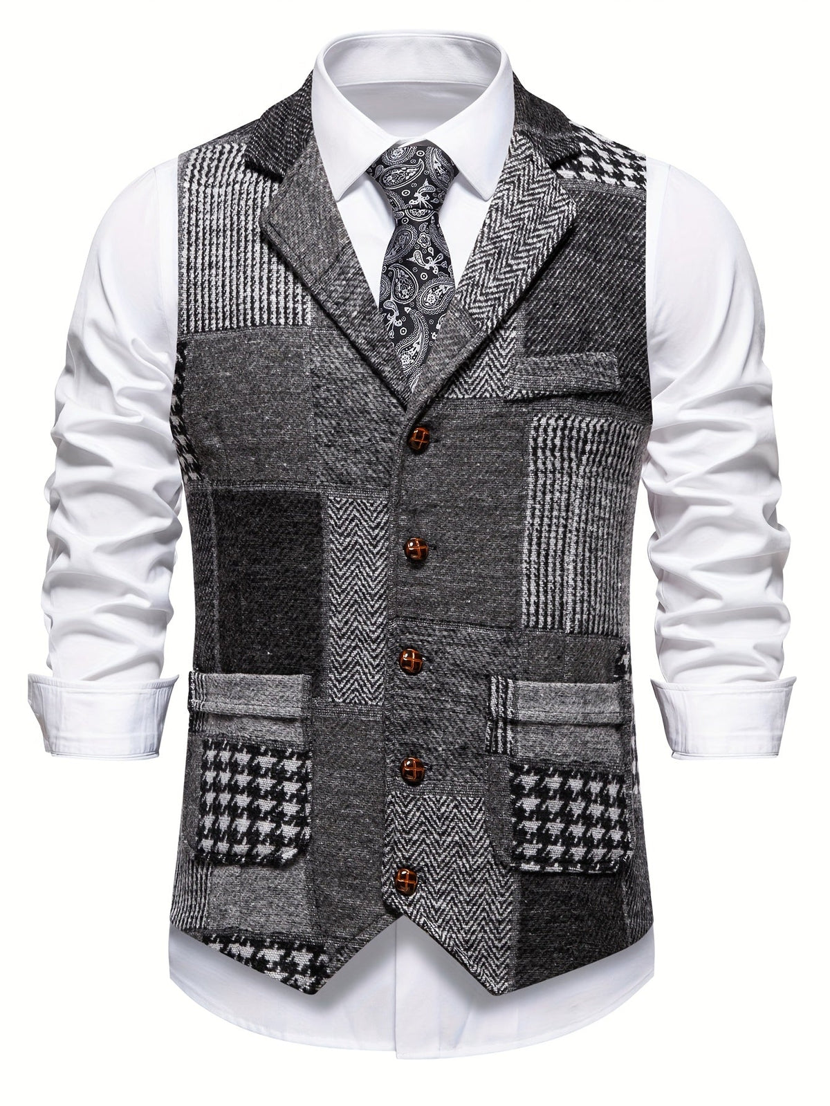 Patchwork men's elegant jacket, alternate view