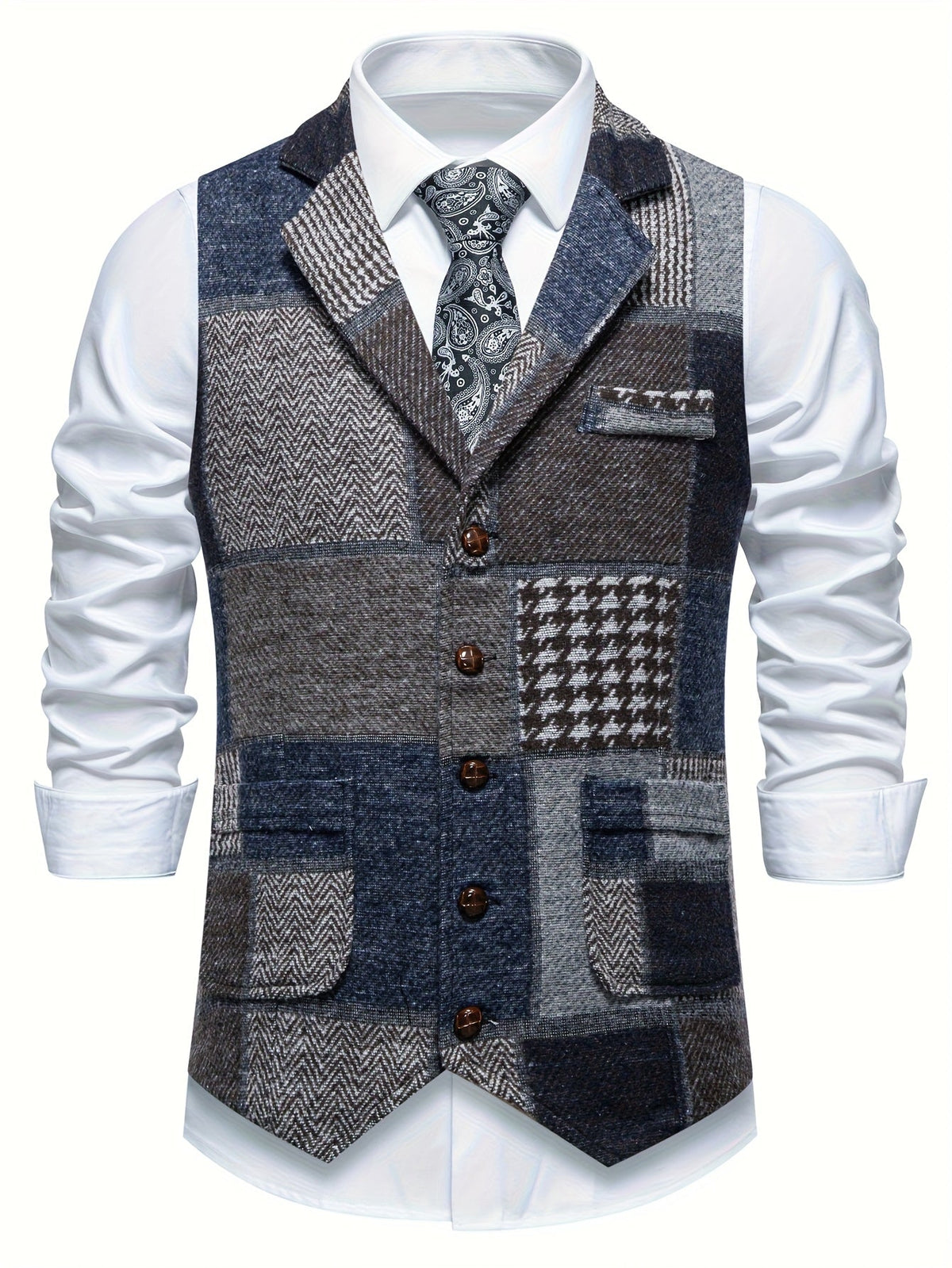 Patchwork men's elegant jacket, additional view