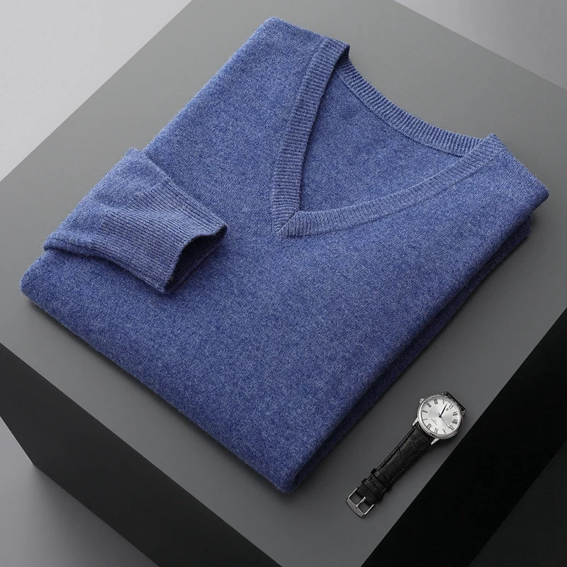Men's wool v-neck sweater – Avinos Milano