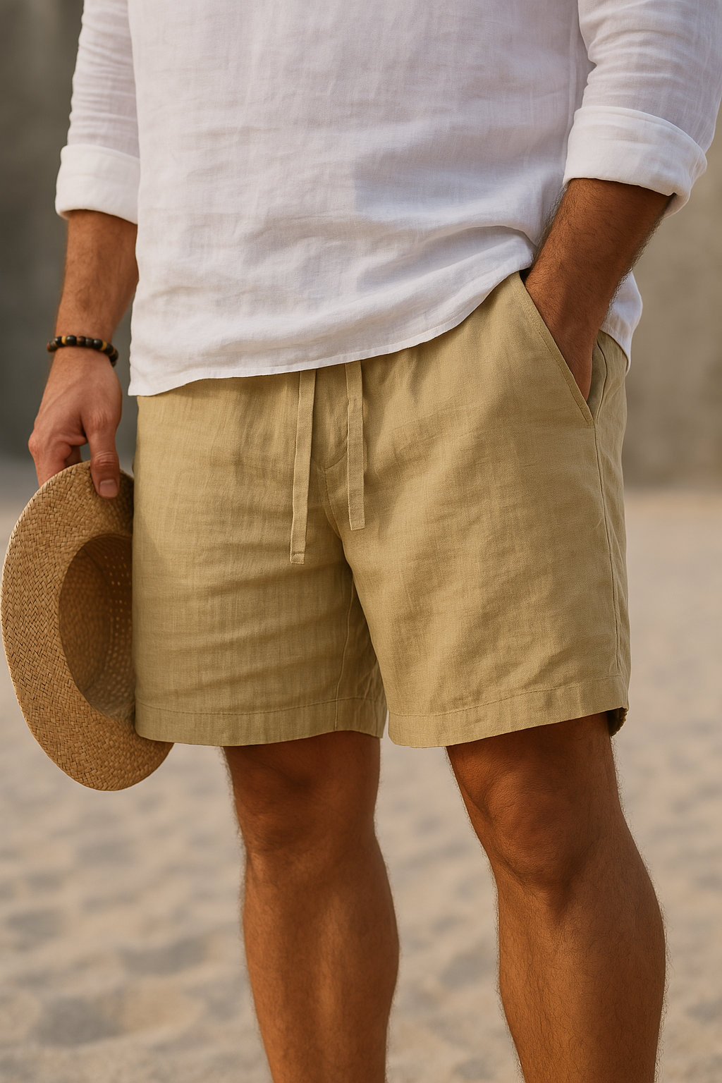 Marcello men's elegant linen shorts, additional view