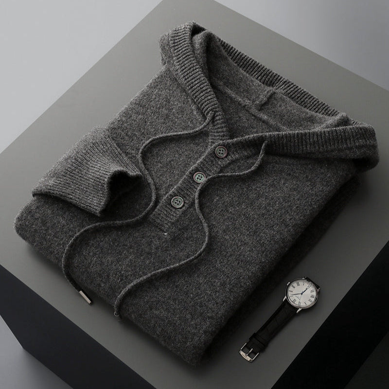 Merino men's elegant wool hoodie, view 7
