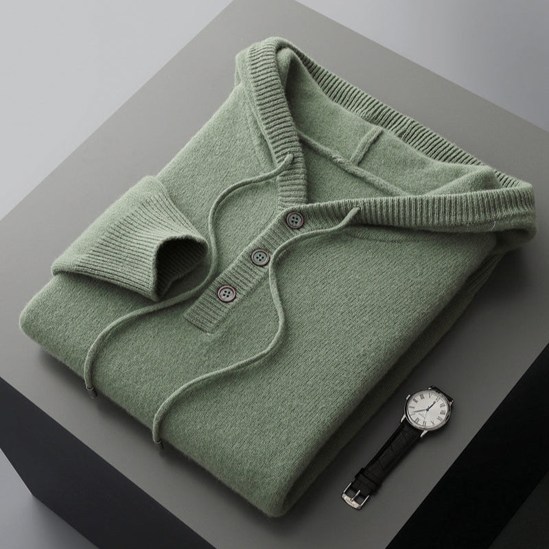 Merino men's elegant wool hoodie, view 8