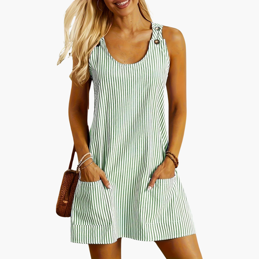 Natalie women's sleeveless striped dress, view 4