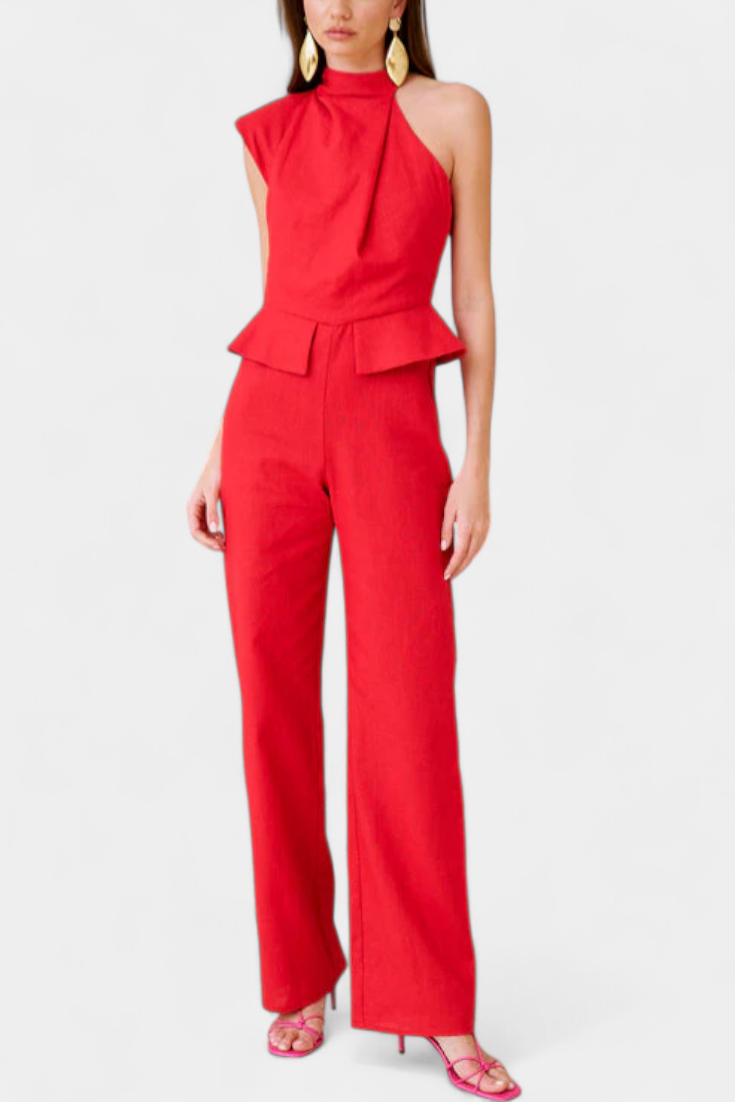 Asymmetrical Linen Cotton Jumpsuit by Nerida – women's jumpsuits, view 8