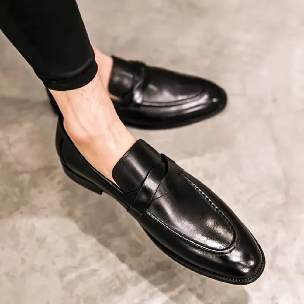Sergio men's leather loafers, view 4