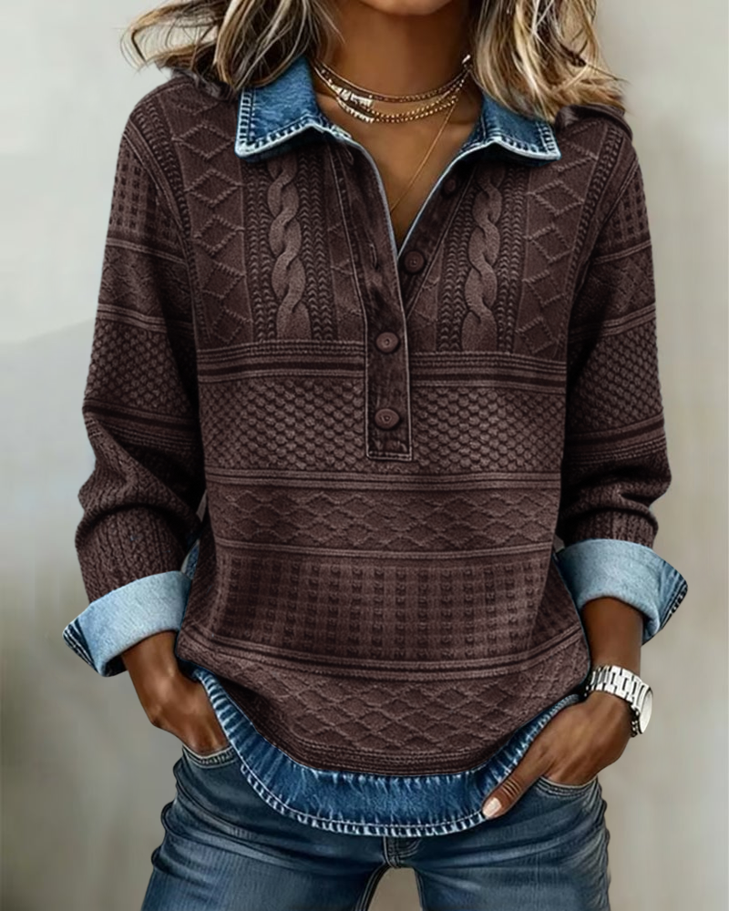 Nivelle Half Button Sweater – women's sweaters, view 3