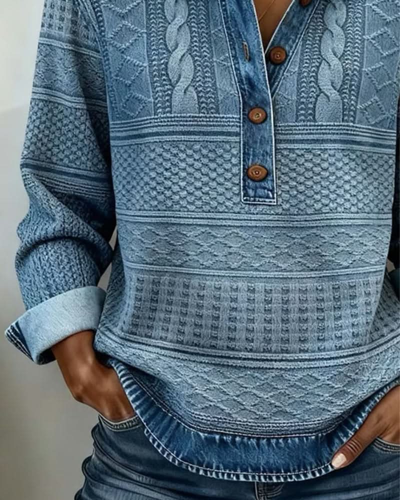 Nivelle Half Button Sweater – women's sweaters, view 4