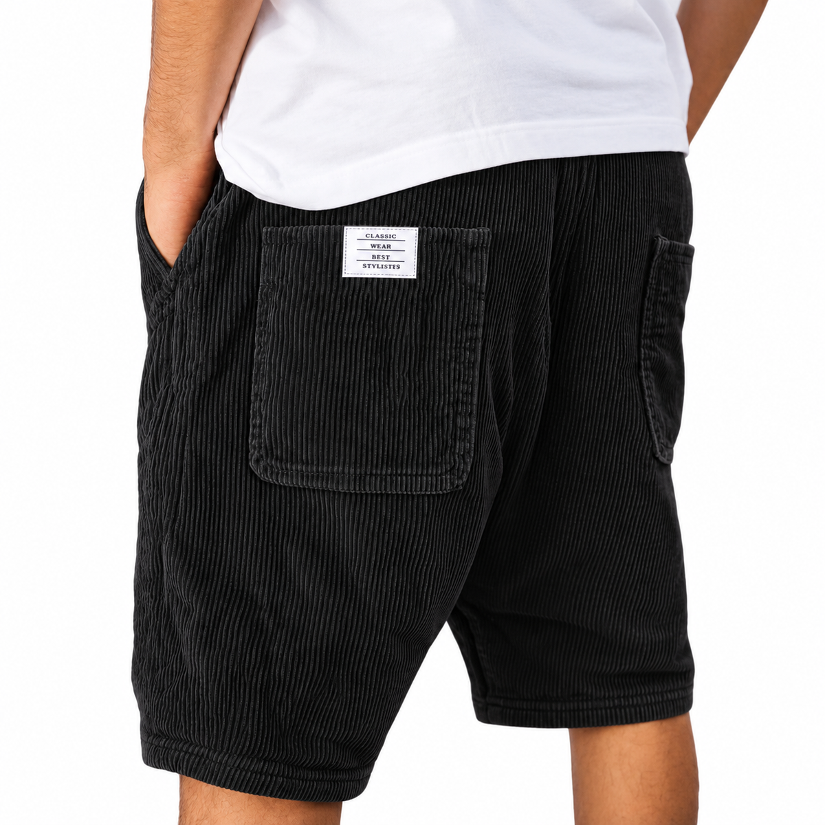 Noosa men's corduroy shorts in Black