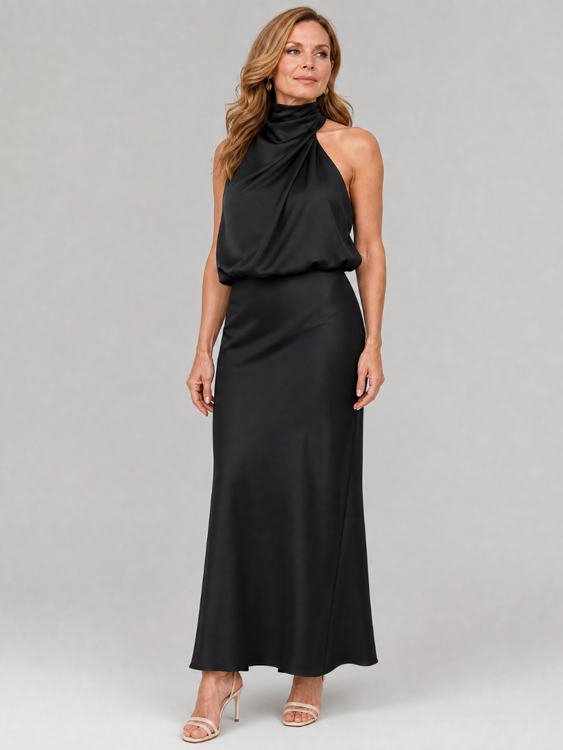 Nopal Sleeveless Draped Neck Midi Dress – women's dresses, view 6