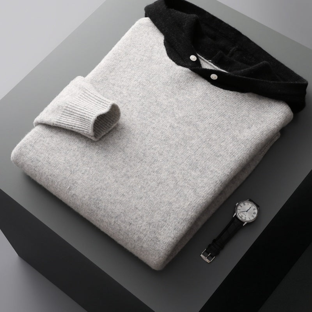 Nova men's wool hoodie, alternate view