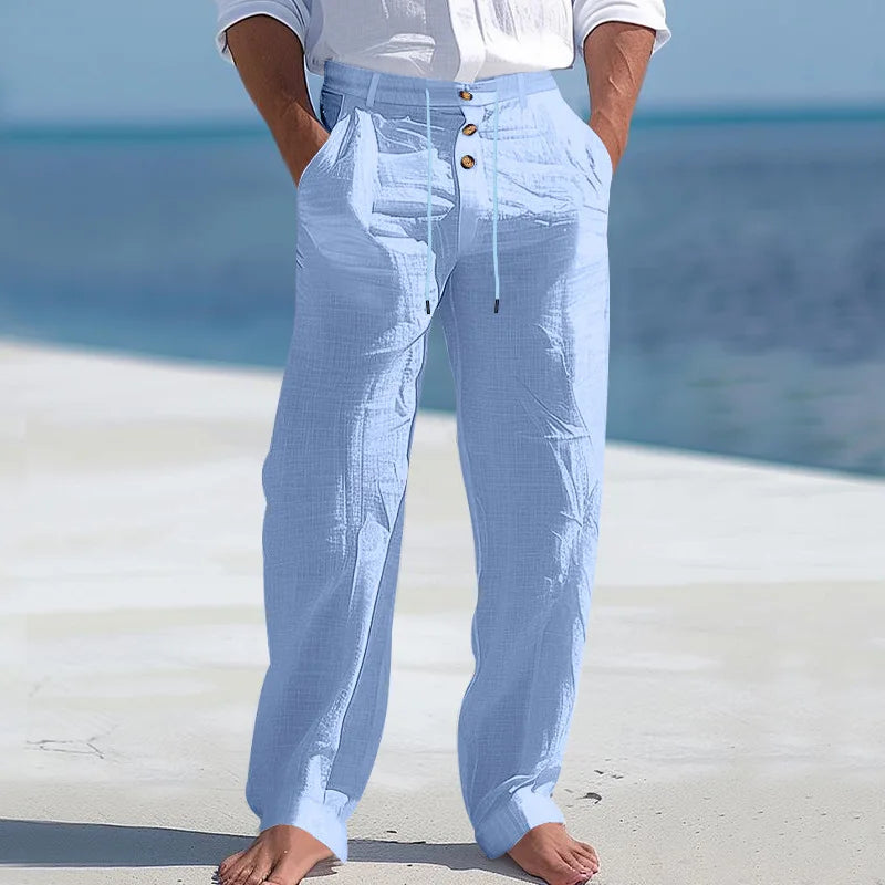 Men's linen summer pants, alternate view