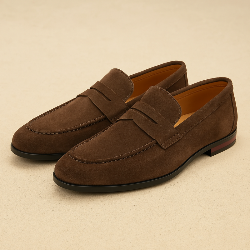 Money men's suede penny loafers, view 4