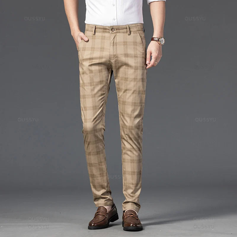 Men's elegant plaid pants, alternate view
