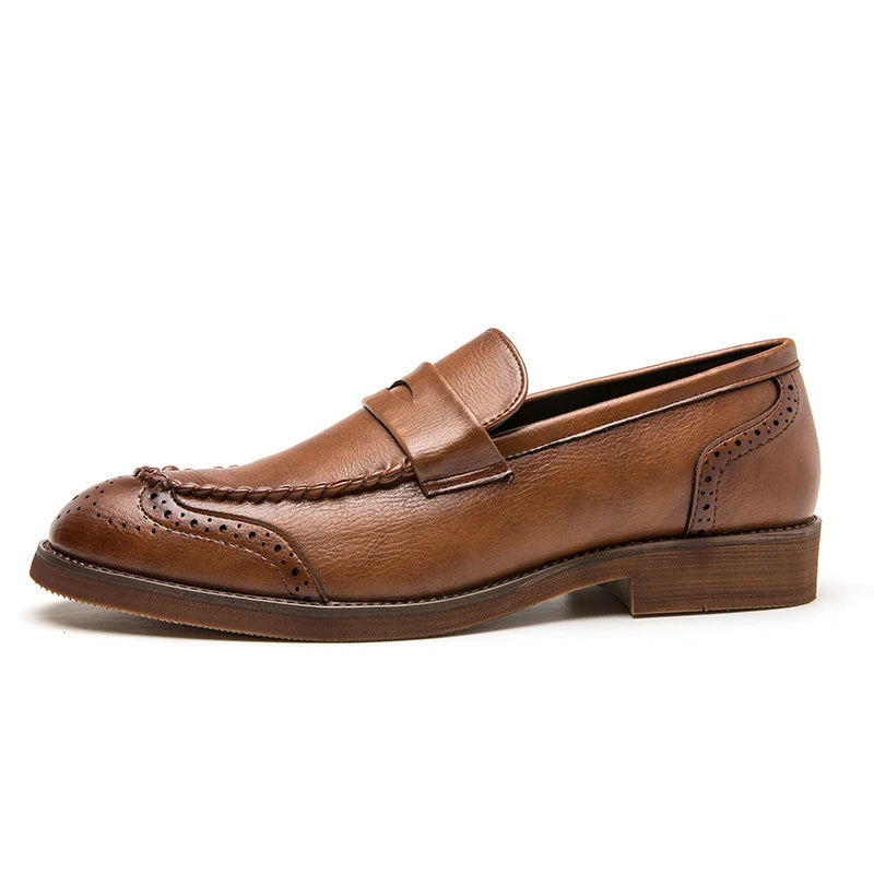 Valerio men's leather loafers, view 4