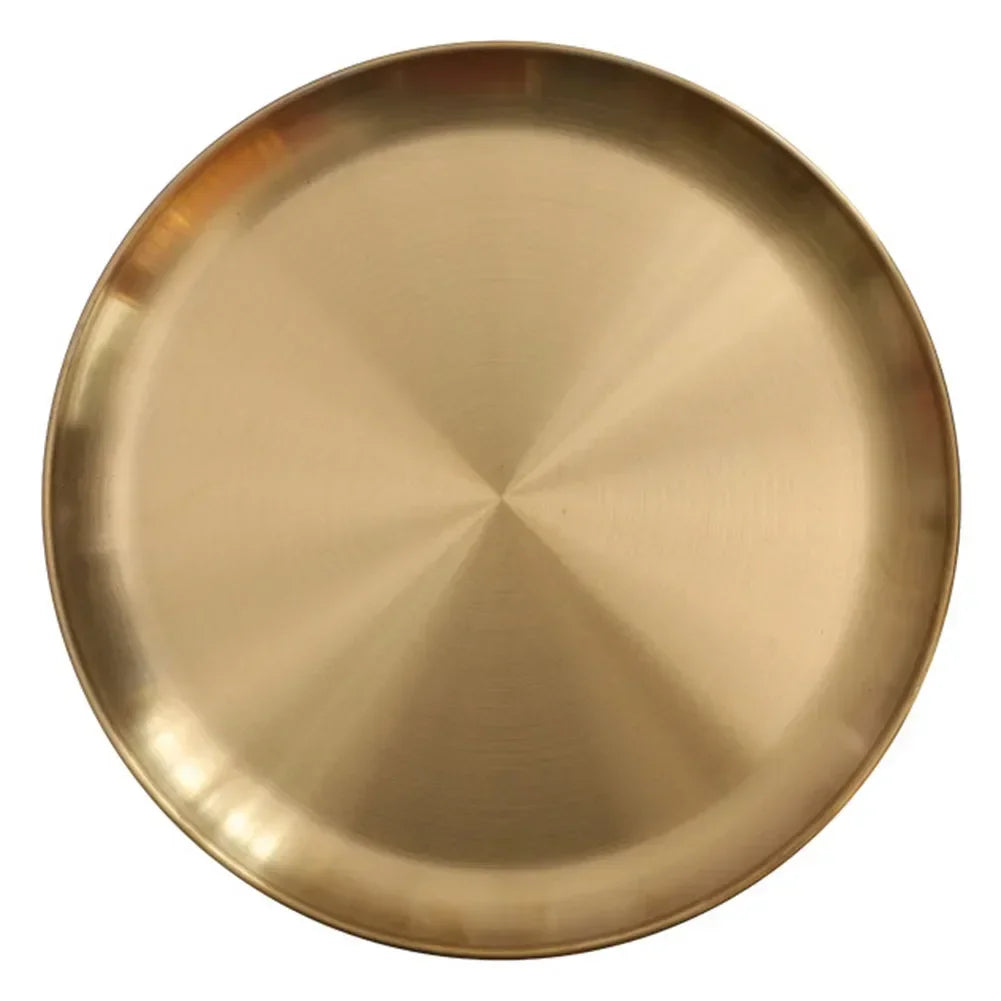 Oro round gold tray