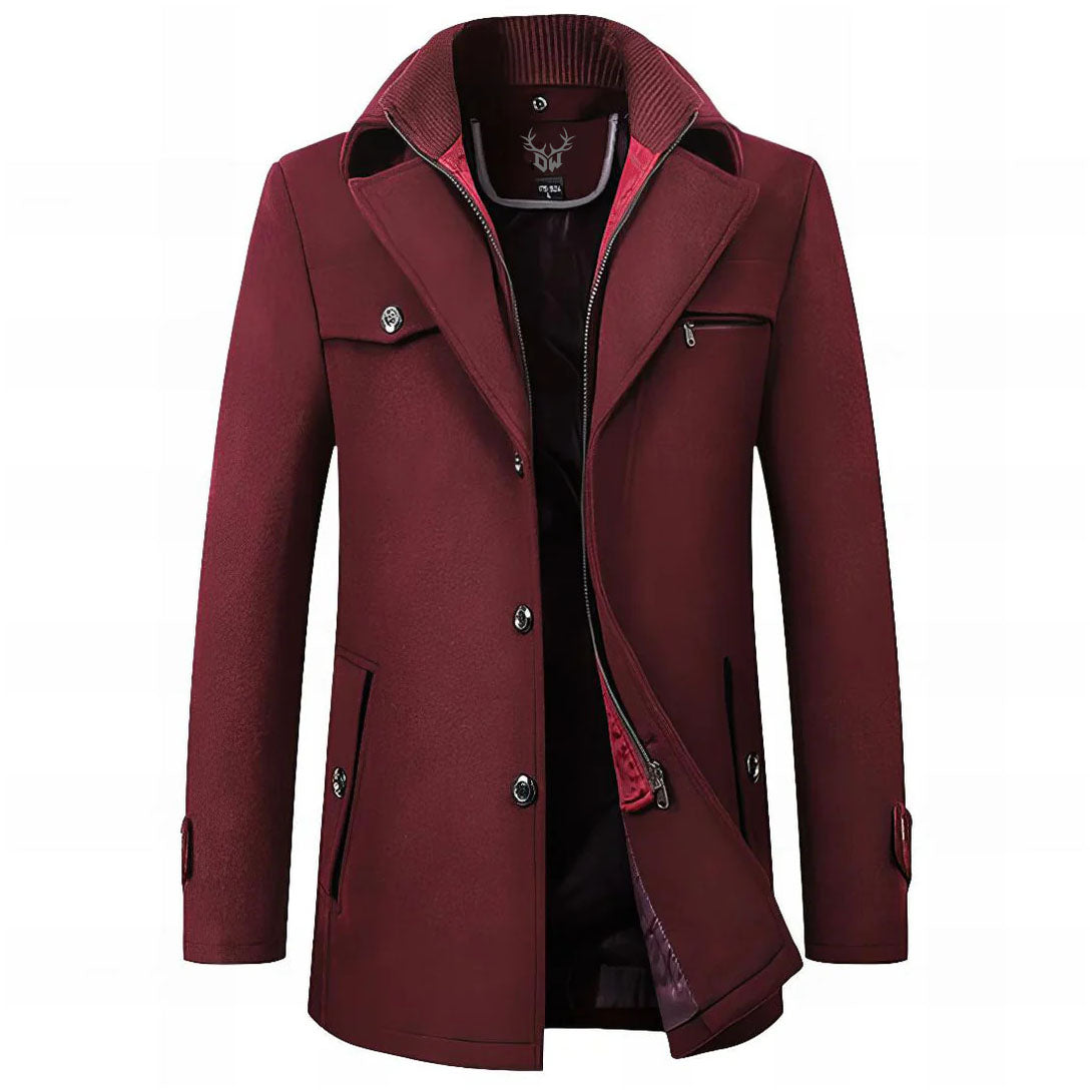 Federico men's elegant wool coat, additional view