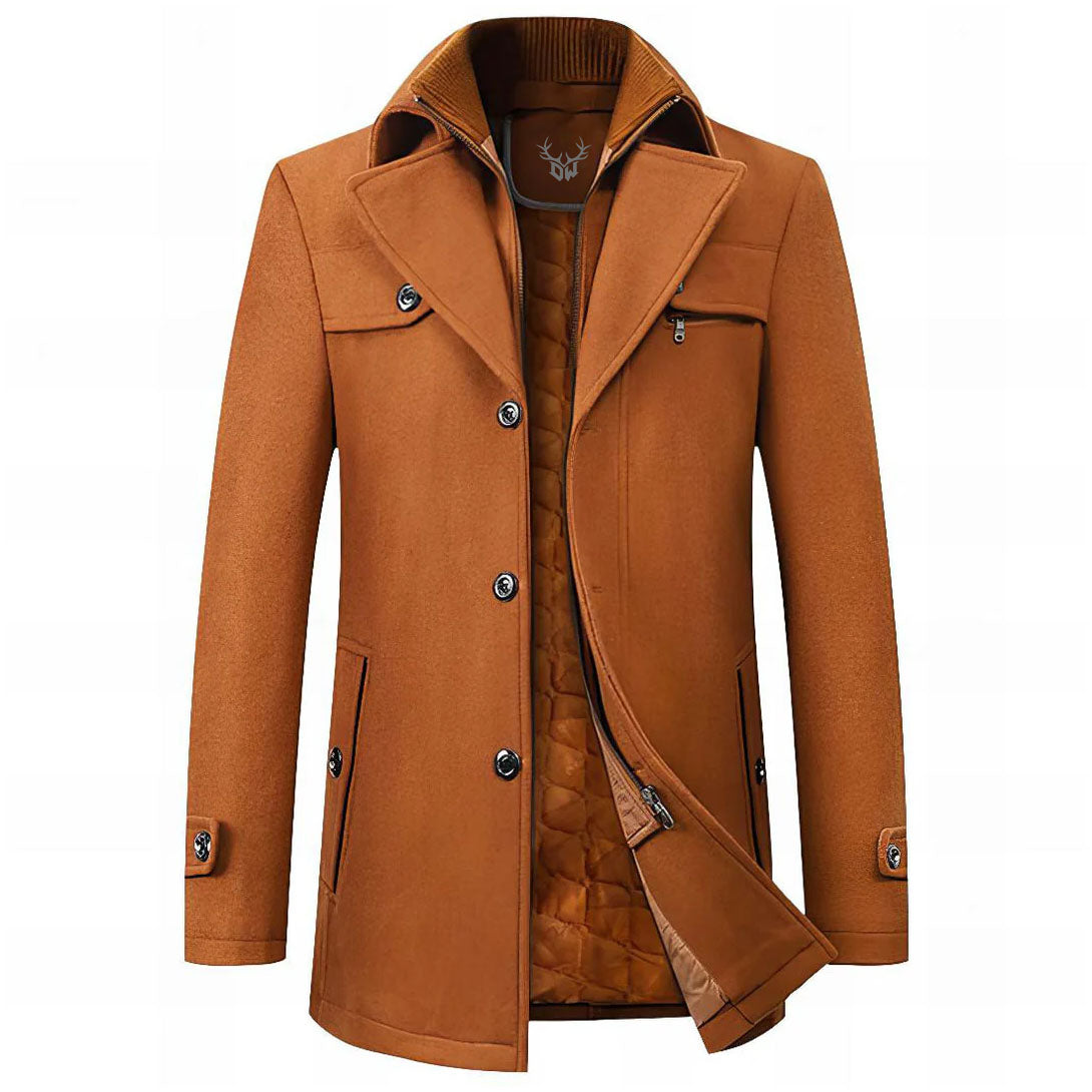 Federico men's elegant wool coat, view 4