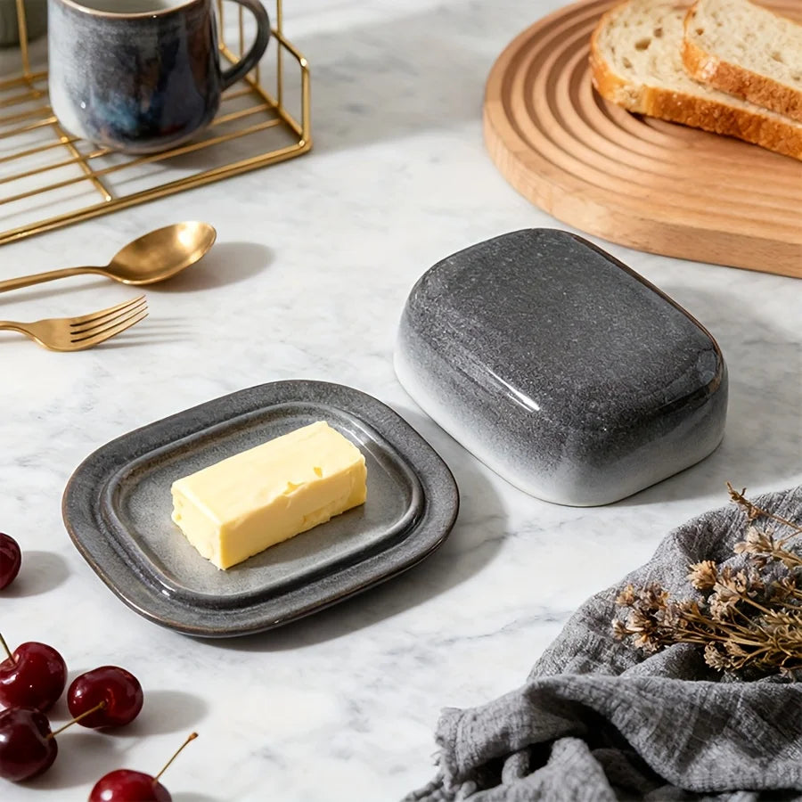 Parma butter dish in green