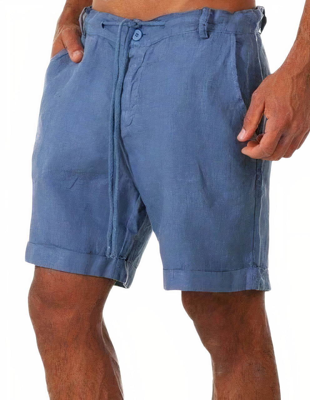Men's linen summer shorts, alternate view