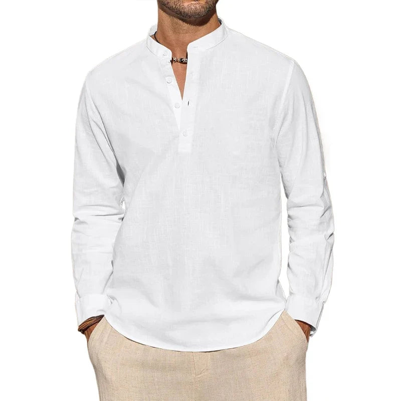Henley men's elegant cotton shirt – Avinos Milano
