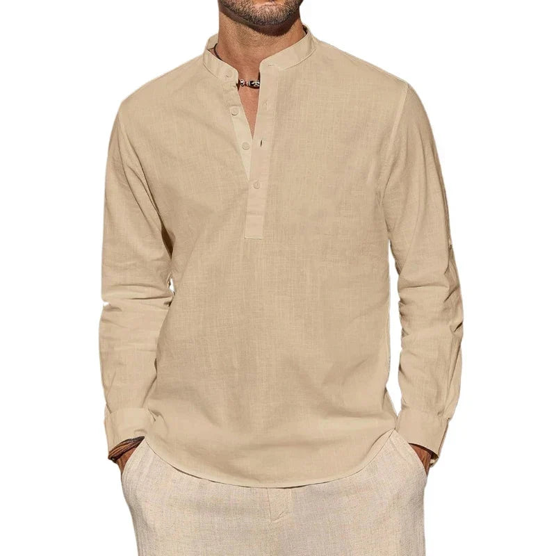 Henley men's elegant cotton shirt, view 5