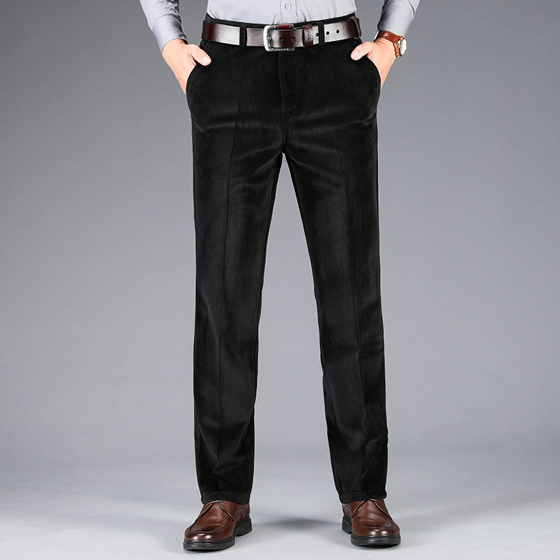 Pavia men's corduroy straight-leg pants in Black