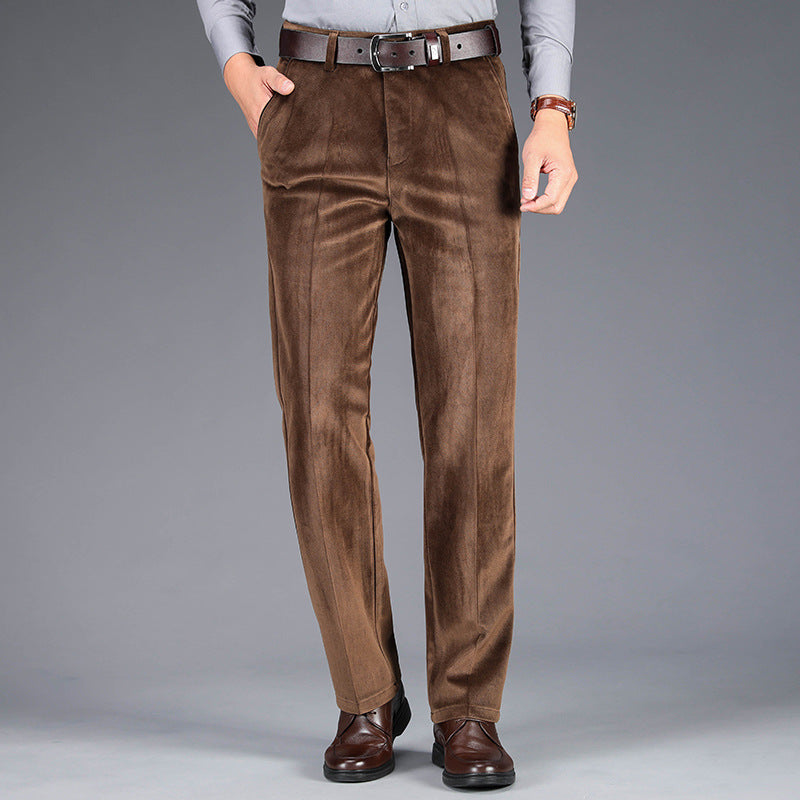 Pavia men's corduroy straight-leg pants in Camel