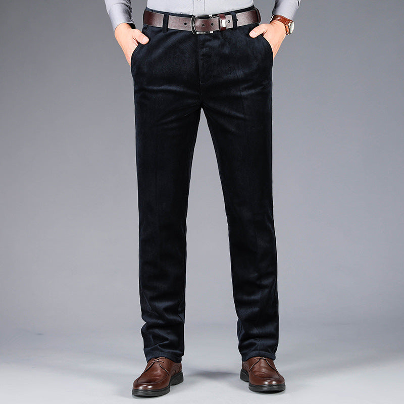 Pavia men's corduroy straight-leg pants in Navy