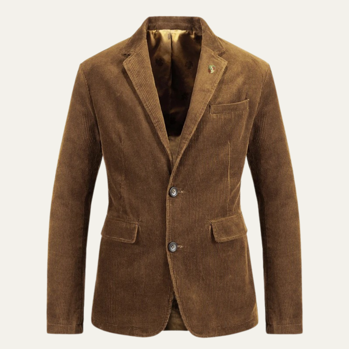 Pienza Corduroy Blazer - Cognac Brown, front view