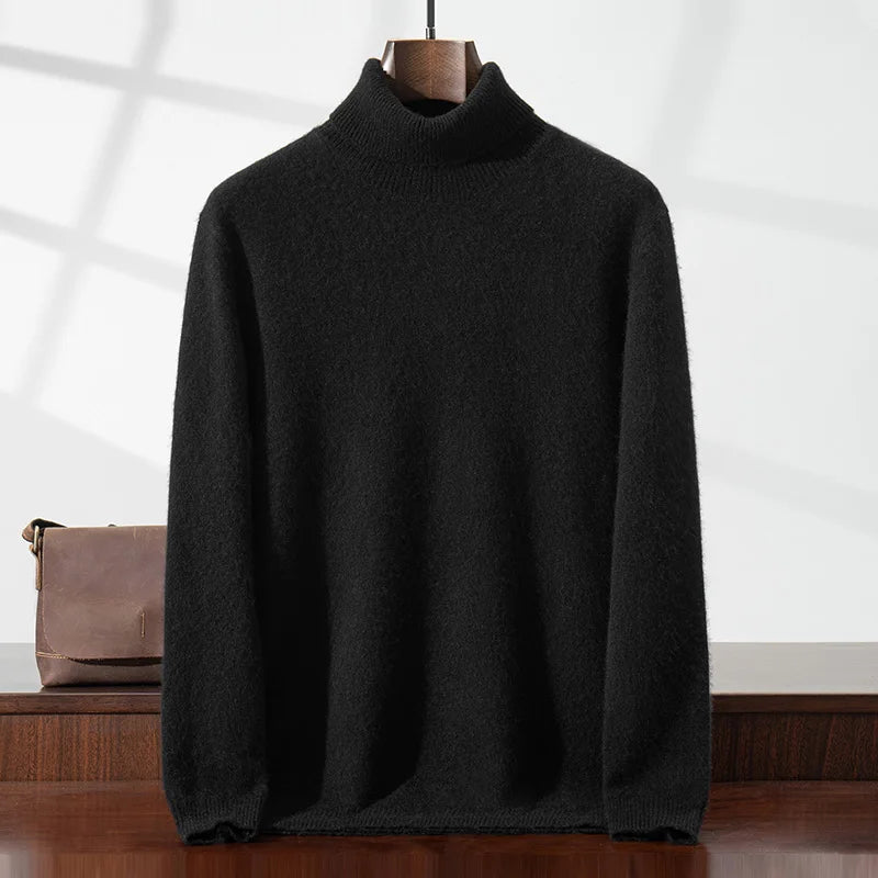 Men's elegant cashmere turtleneck sweater, view 4