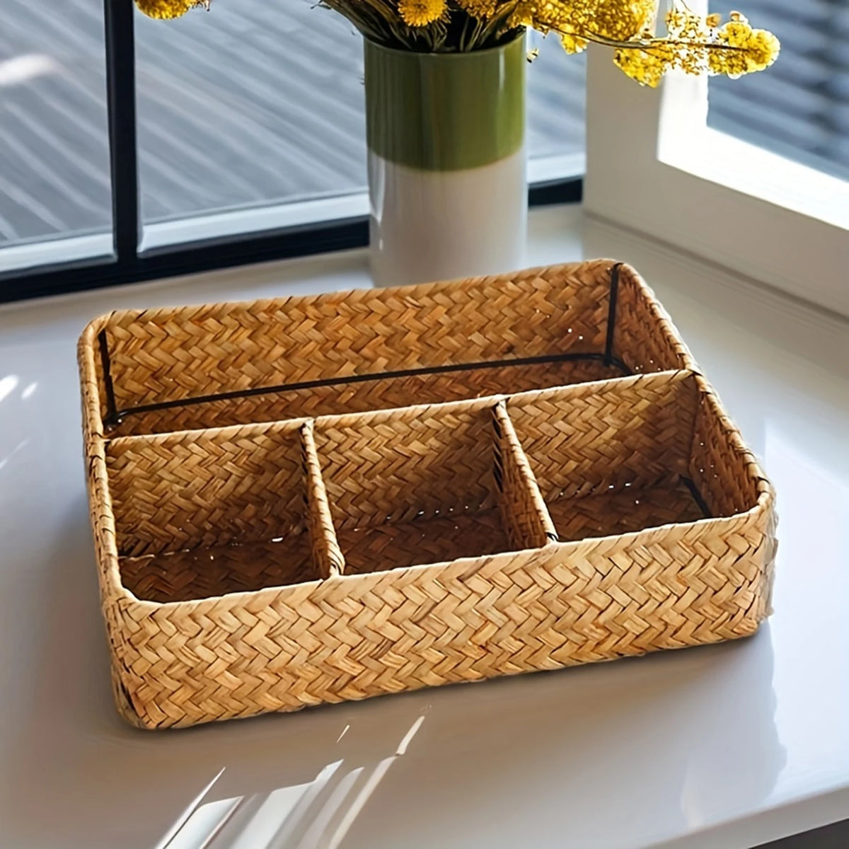 Positano tray styled by a window