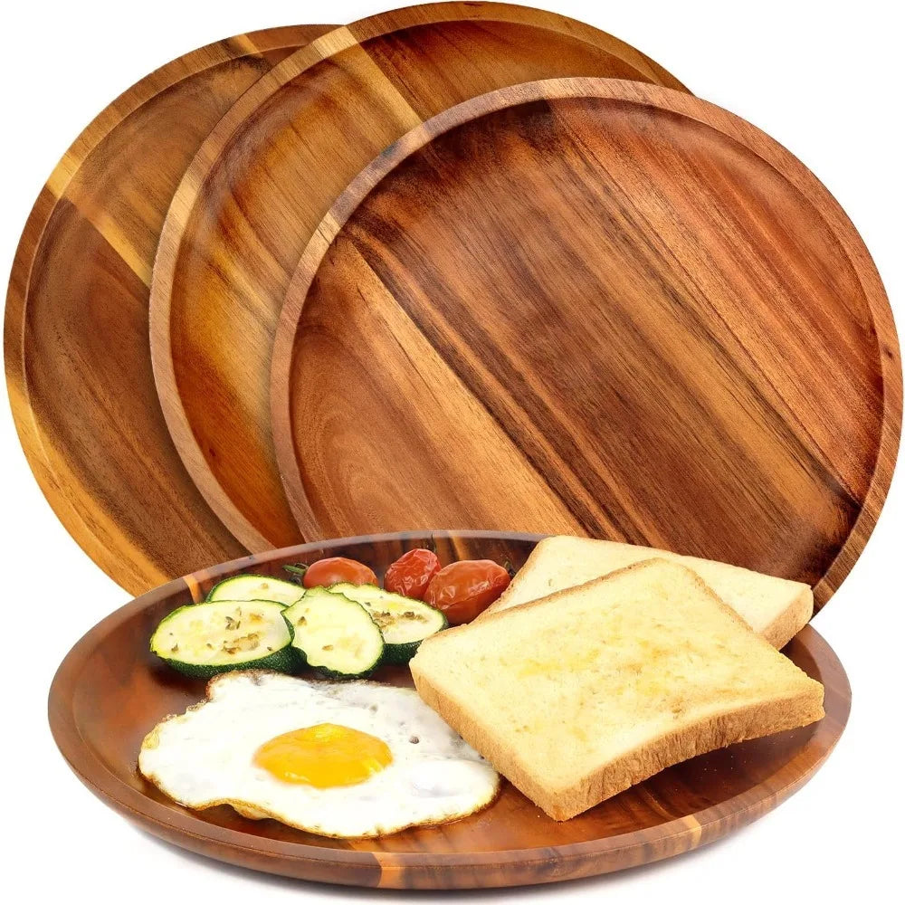 Pranzo acacia plates with breakfast