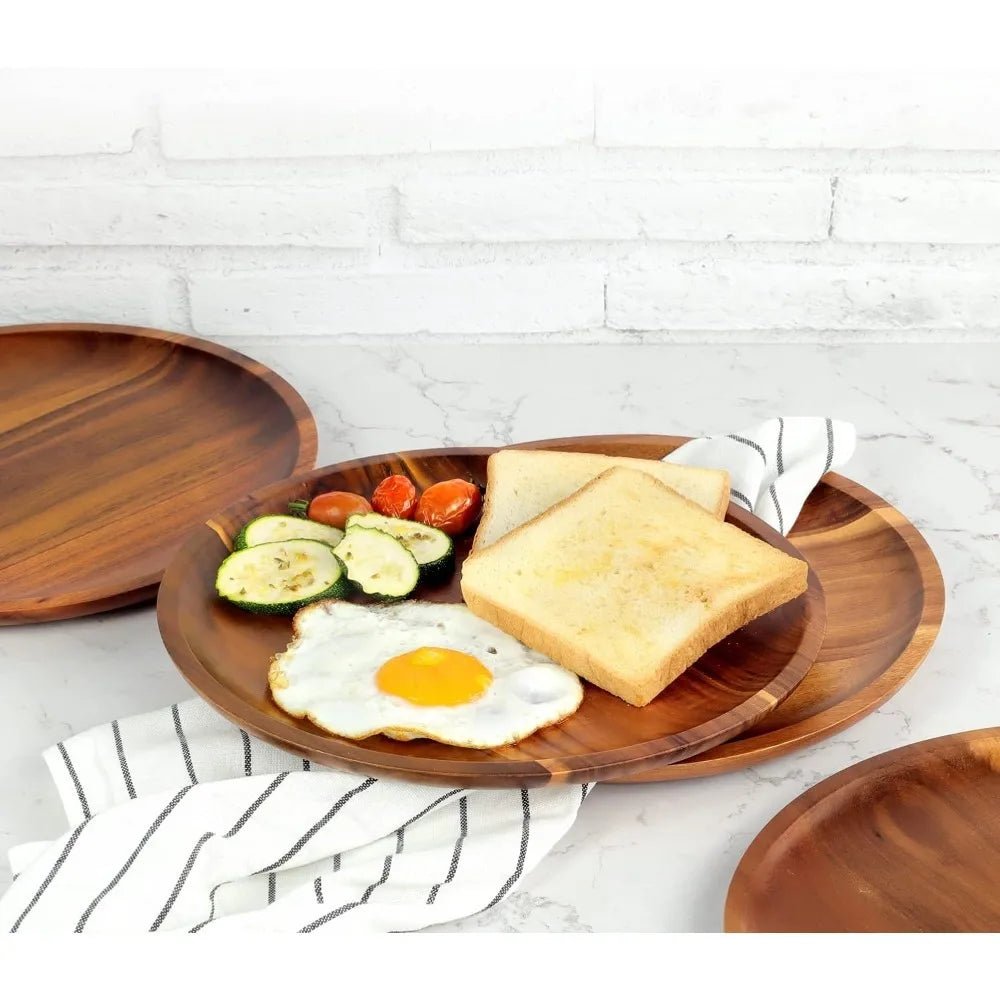 Pranzo acacia plate with eggs and toast
