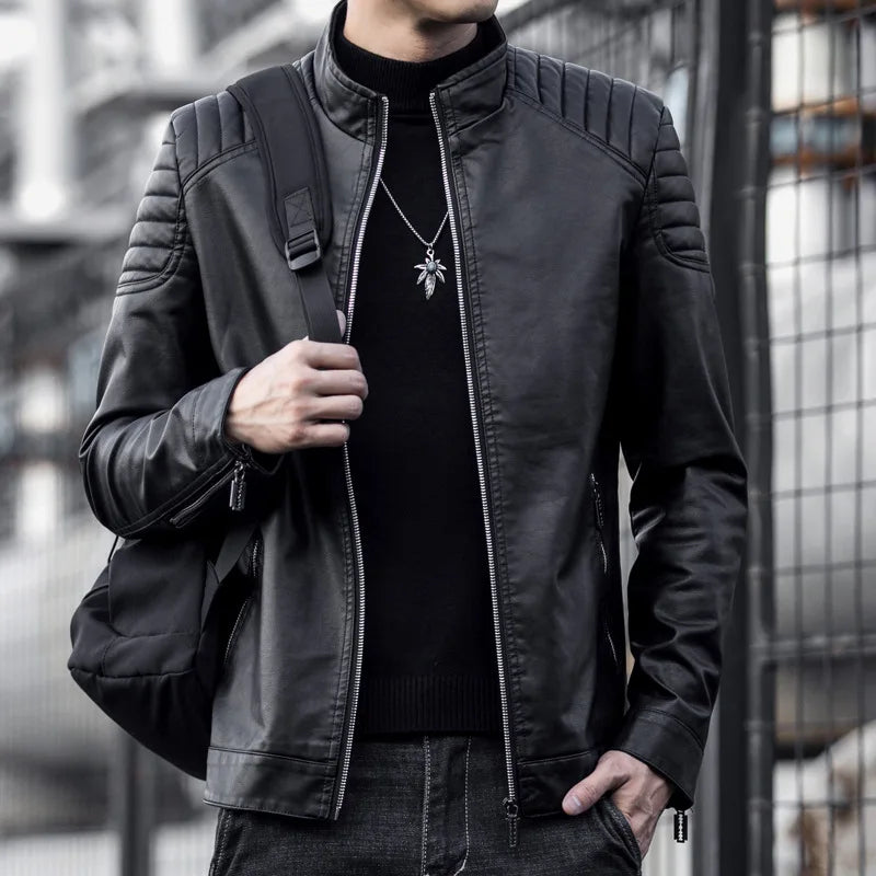 Leonardo men's leather jacket, view 4